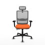 PIQUERAS Y CRESPO Silla de oficina Haches con mecanismo Sincro/Traslack, Naranja y Gris