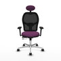 PIQUERAS Y CRESPO Silla de oficina Jorquera con mecanismo Sincro/Traslack, Morado y Negro