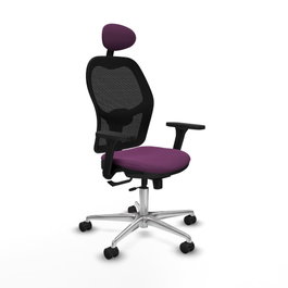 PIQUERAS Y CRESPO Silla de oficina Jorquera con mecanismo Sincro/Traslack, Morado y Negro
