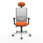 PIQUERAS Y CRESPO Silla de oficina Zulema con mecanismo Sincro/Traslack, Naranja y Blanco