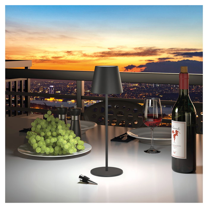 Realpower LED TableLight 360 Lámpara de mesa regulable con batería, Negro