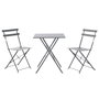 DKD Home Decor Mesa Terraza Y Jardin Metal Gris 60 x 71 x 60 cm Set de 3