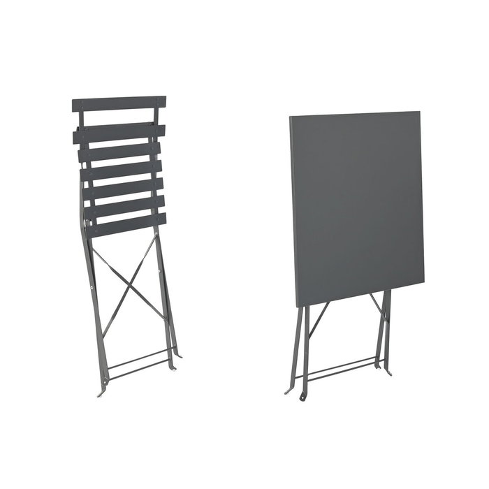 DKD Home Decor Mesa Terraza Y Jardin Metal Gris 60 x 71 x 60 cm Set de 3