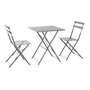 DKD Home Decor Mesa Terraza Y Jardin Metal Gris 60 x 71 x 60 cm Set de 3