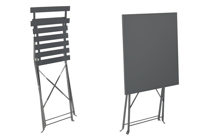 DKD Home Decor Mesa Terraza Y Jardin Metal Gris 60 x 71 x 60 cm Set de 3