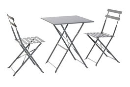 DKD Home Decor Mesa Terraza Y Jardin Metal Gris 60 x 71 x 60 cm Set de 3