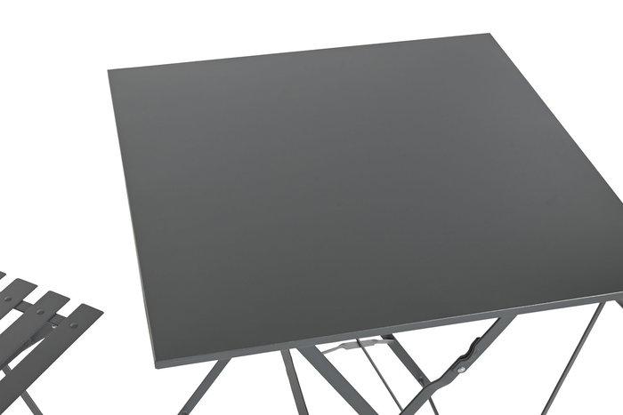 DKD Home Decor Mesa Terraza Y Jardin Metal Gris 60 x 71 x 60 cm Set de 3