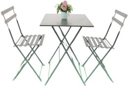 DKD Home Decor Mesa Terraza Y Jardin Metal Gris 60 x 71 x 60 cm Set de 3