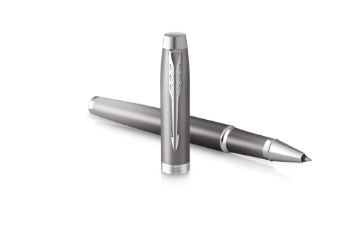 Parker Bolígrafo Roller 2203897, Acabado Gris con Degradado, Punta Fina, Tinta Negra, Estuche de Regalo