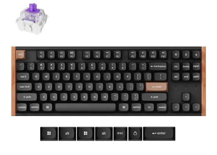 Keychron K8H-F1 Teclado Gaming 75% Magnetic Wood Black RGB Keychron K8H-F1 Teclado Gaming 75% Magnetic Wood Black RGB