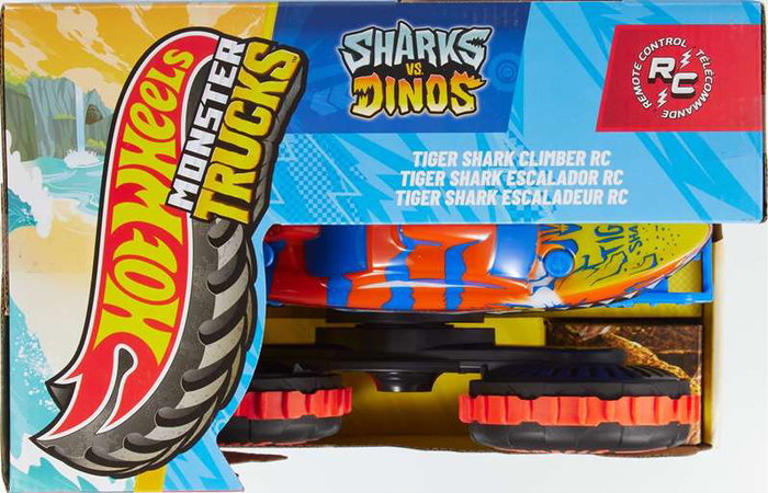 Mattel Hot Wheels Monster Trucks Tiger Shark Climber Coche Radio Control Escala 1:15