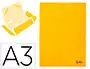 Liderpapel Carpeta Gomas Tres Solapas Cartón Simil Prespan Folio Color Amarillo