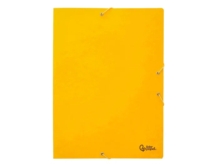 Liderpapel Carpeta Gomas Tres Solapas Cartón Simil Prespan Folio Color Amarillo