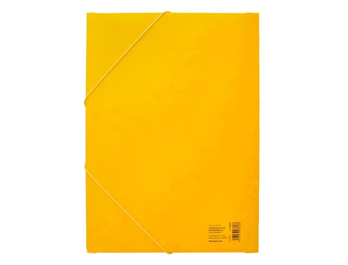 Liderpapel Carpeta Gomas Tres Solapas Cartón Simil Prespan Folio Color Amarillo