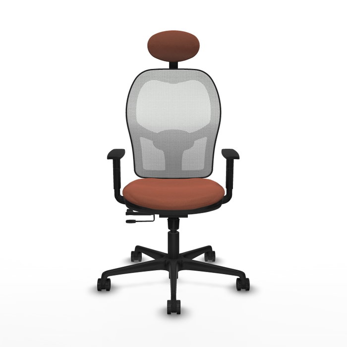 PIQUERAS Y CRESPO Silla de oficina Jorquera con mecanismo Sincro/Traslack, Tela Marrón y Malla Blanca PIQUERAS Y CRESPO Silla de oficina Jorquera con mecanismo Sincro/Traslack, Tela Marrón y Malla Blanca