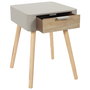 Home Deco Factory Mesita De Noche Con Cajón Essentiel Marrón Topo 35x40 cm h.48 cm