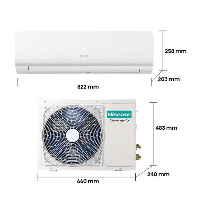Hisense Aire acondicionado split 1x1 inverter con WiFi (2924 frig)