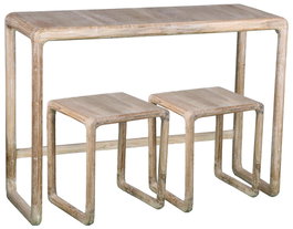 DKD Home Decor Consola Alpino Mehak Wash 35x76x106 cm Set 3 Piezas Teca