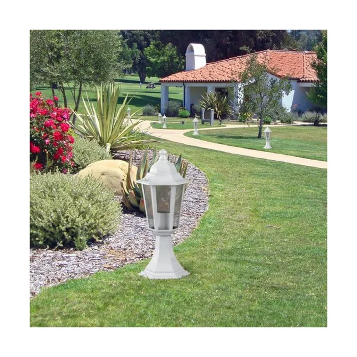 RABALUX Lámpara de Suelo Exterior "Velence" RAB-8205, 40cm, IP43, Casquillo E27, Blanco