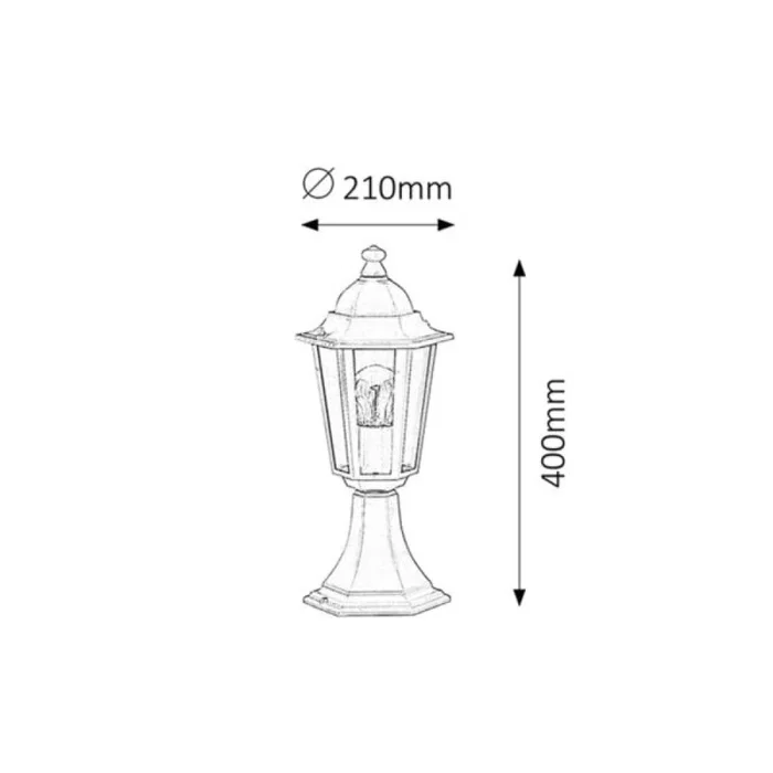 RABALUX Lámpara de Suelo Exterior "Velence" RAB-8205, 40cm, IP43, Casquillo E27, Blanco