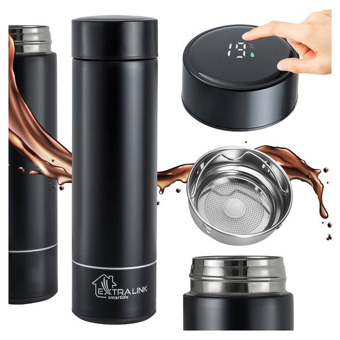 Extralink Smart Travel Mug Negro con pantalla LED