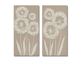 DKD Home Decor Cuadro Lienzo MDF 30x2,5x60 Flores Surtido de 2