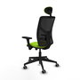 PIQUERAS Y CRESPO Silla de oficina Motilla Pistacho/Negro con Brazos 3D y Cabecero Fijo