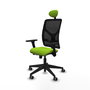 PIQUERAS Y CRESPO Silla de oficina Motilla Pistacho/Negro con Brazos 3D y Cabecero Fijo