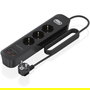 Aisens ASPS-2A2C11-BK Regleta Multifunción con Interruptor, 3 Tomas Schuko, 2 Puertos USB-C y 2 USB-A, Cargador PD 3.0 20W, 1.4 m, Negro