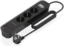 Aisens Regleta de Enchufes Multifunción 3 Tomas + Cargador 20W 2xUSB-C 2xUSB-A Negro ASPS-2A2C11-BK