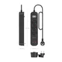 Aisens Regleta de Enchufes Multifunción 3 Tomas + Cargador 20W 2xUSB-C 2xUSB-A Negro ASPS-2A2C11-BK