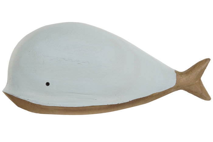 DKD Home Decor Figura Ballena Paulownia Azul Celeste Blanco 23 x 10 x 7.5 cm (2 Unidades)