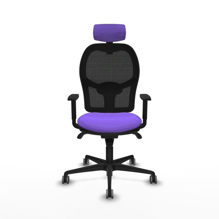 PIQUERAS Y CRESPO Silla de oficina Jorquera con mecanismo Sincro, Tela Lila y Malla Negra PIQUERAS Y CRESPO Silla de oficina Jorquera con mecanismo Sincro, Tela Lila y Malla Negra