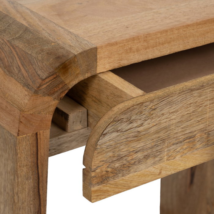 Ixia Mesita de noche de madera de mango natural 45 x 30 x 55 cm Ixia Mesita de noche de madera de mango natural 45 x 30 x 55 cm