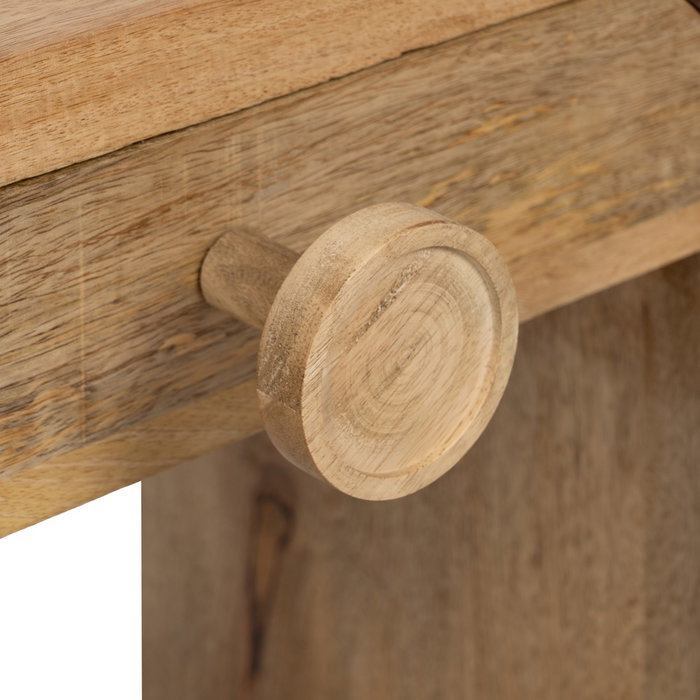 Ixia Mesita de noche de madera de mango natural 45 x 30 x 55 cm Ixia Mesita de noche de madera de mango natural 45 x 30 x 55 cm