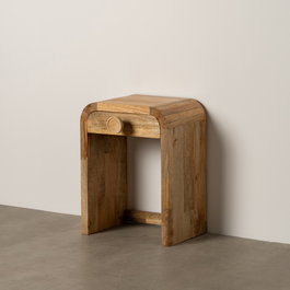 Ixia Mesita de noche de madera de mango natural 45 x 30 x 55 cm
