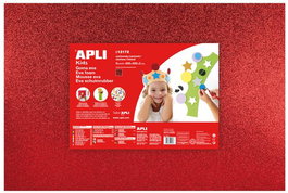 APLI Goma EVA con Purpurina Roja 40x60 cm (Paquete de 3)