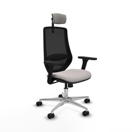 PIQUERAS Y CRESPO Silla de oficina Mardos con mecanismo Sincro Blanco y Negro