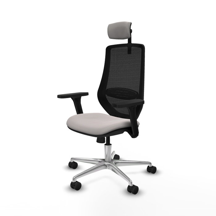 PIQUERAS Y CRESPO Silla de oficina Mardos con mecanismo Sincro Blanco y Negro