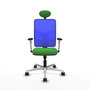 PIQUERAS Y CRESPO Silla de oficina Motilla con mecanismo Sincro, Verde y Azul