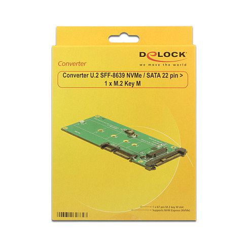 DeLOCK 62864 Convertidor U.2 SFF-8639 NVMe / SATA 22 Pin a M.2 Key M