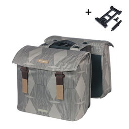 Basil ELEGANCE Alforjas Dobles 40L para Portaequipajes Bicicleta Poliéster Reciclado Taupe MIK