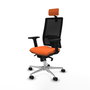 PIQUERAS Y CRESPO Silla de oficina Horna con mecanismo Sincro, Naranja y Negro
