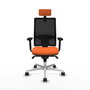 PIQUERAS Y CRESPO Silla de oficina Horna con mecanismo Sincro, Naranja y Negro