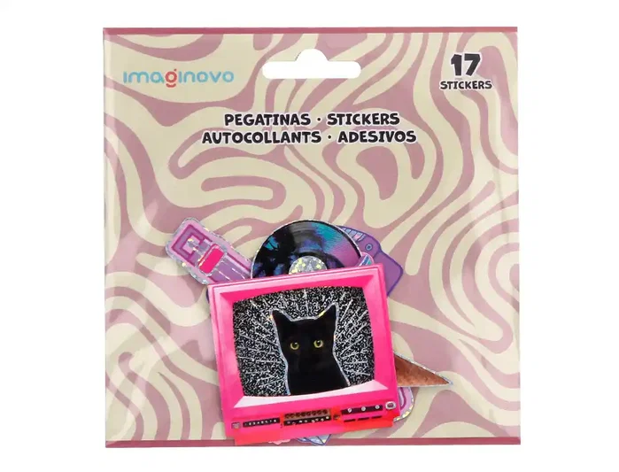 Imaginovo Pegatinas Retro Diseños Surtidos PVC 145x140 mm para Ordenador, Cuadernos, Móvil y más