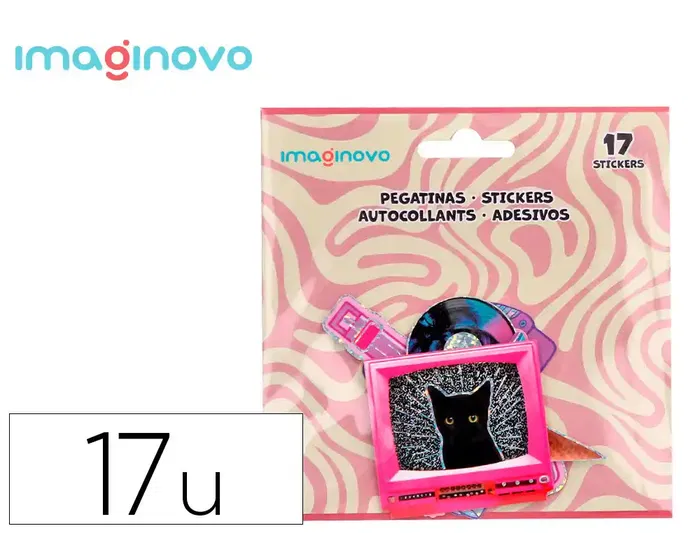 Imaginovo Pegatinas Retro Diseños Surtidos PVC 145x140 mm para Ordenador, Cuadernos, Móvil y más