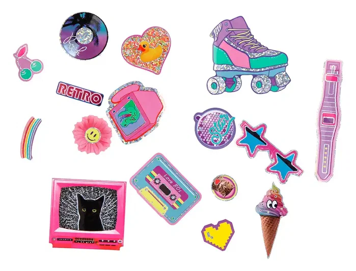 Imaginovo Pegatinas Retro Diseños Surtidos PVC 145x140 mm para Ordenador, Cuadernos, Móvil y más