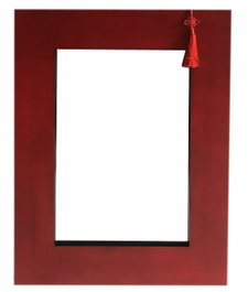 DKD Home Decor Espejo Abeto MDF 70x2x90 Rojo y Negro