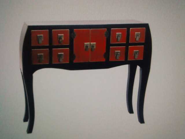 DKD Home Decor Espejo Abeto MDF 70x2x90 Rojo y Negro