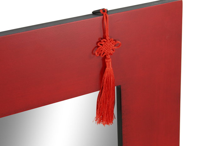 DKD Home Decor Espejo Abeto MDF 70x2x90 Rojo y Negro